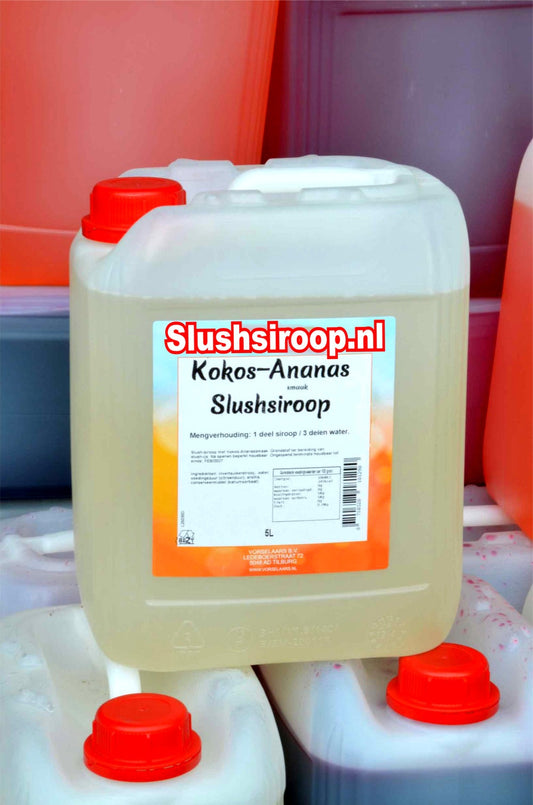 Tankje kokos-ananas slush siroop - slushsiroop.nl 5 liter