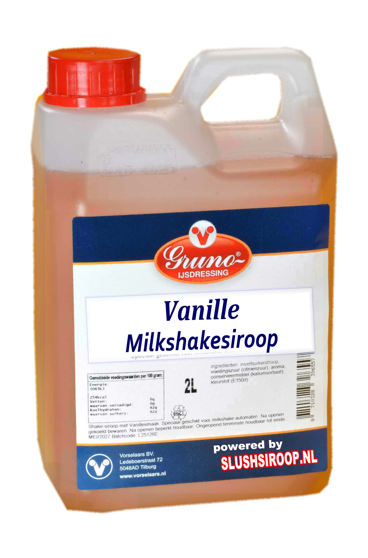 B- GRUNO - MilaNNE Milkshakesiroop VANILLE  smaak, tank a, 2 liter