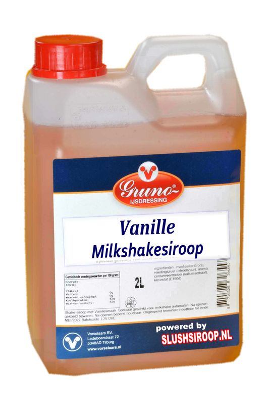 B- GRUNO - MilaNNE Milkshakesiroop VANILLE  smaak, tank a, 2 liter