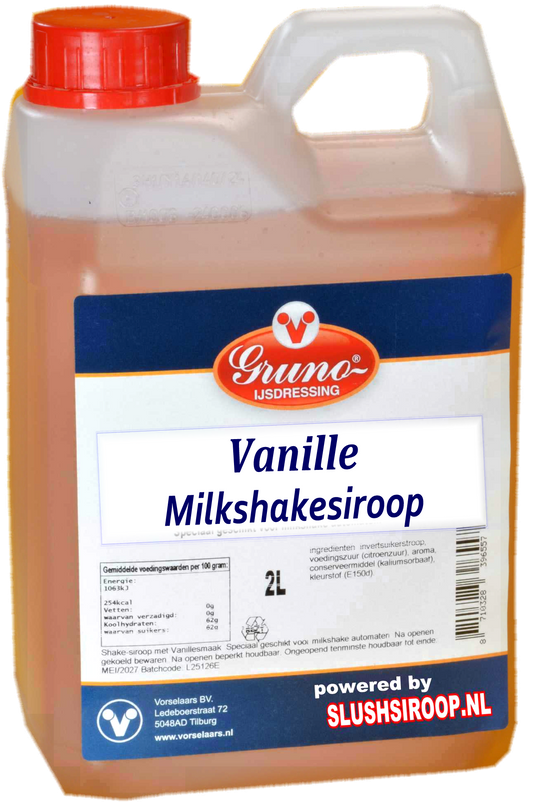 B- GRUNO - MilaNNE Milkshakesiroop VANILLE  smaak, tank a, 2 liter