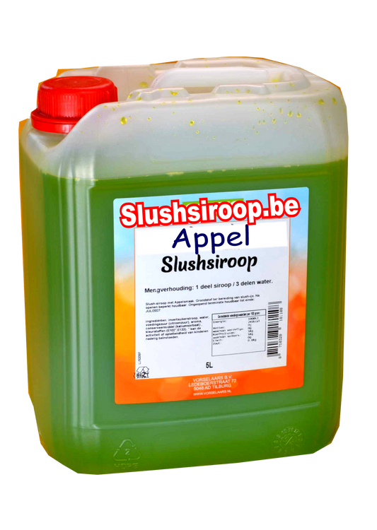 B- Slushsiroop APPEL - tank met 5 ltr - Vorselaars - Slushsiroop.be  -  De ijskoude lekkernij voor iedereen