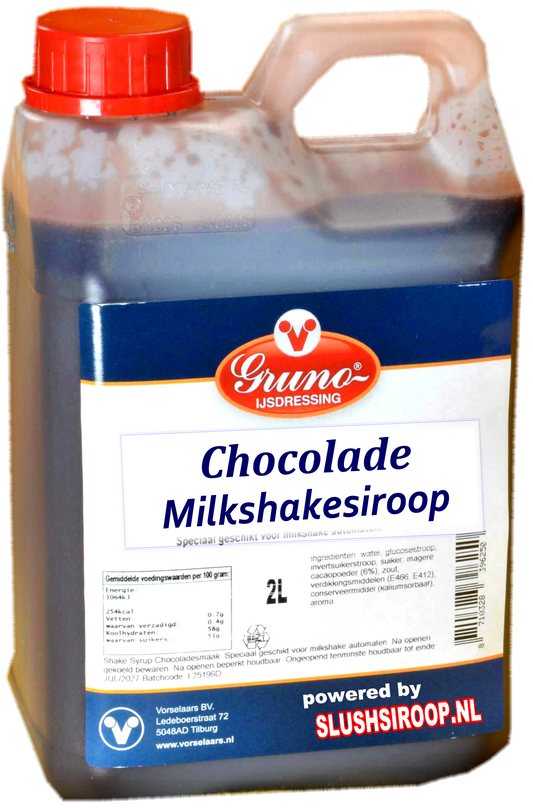 B- GRUNO - MilaNNE Milkshakesiroop CHOCOLADE smaak, tank a, 2 liter