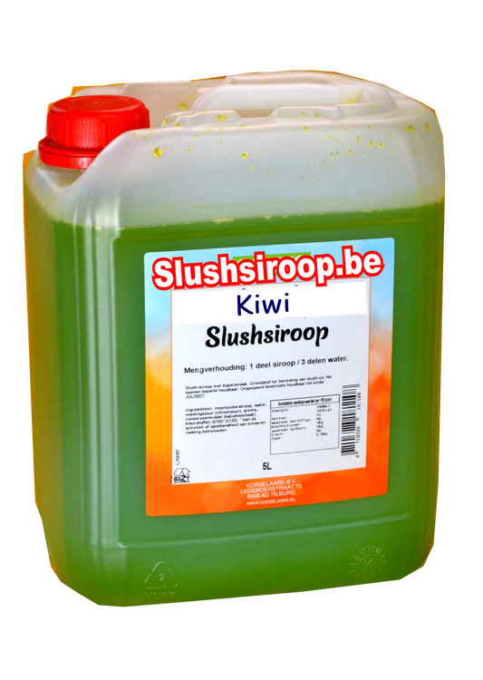 B- Slushsiroop KIWI smaak - tank met 5 ltr - Vorselaars - Slushsiroop.be